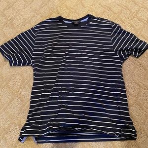 Brooks brothers navy and white stripe tee